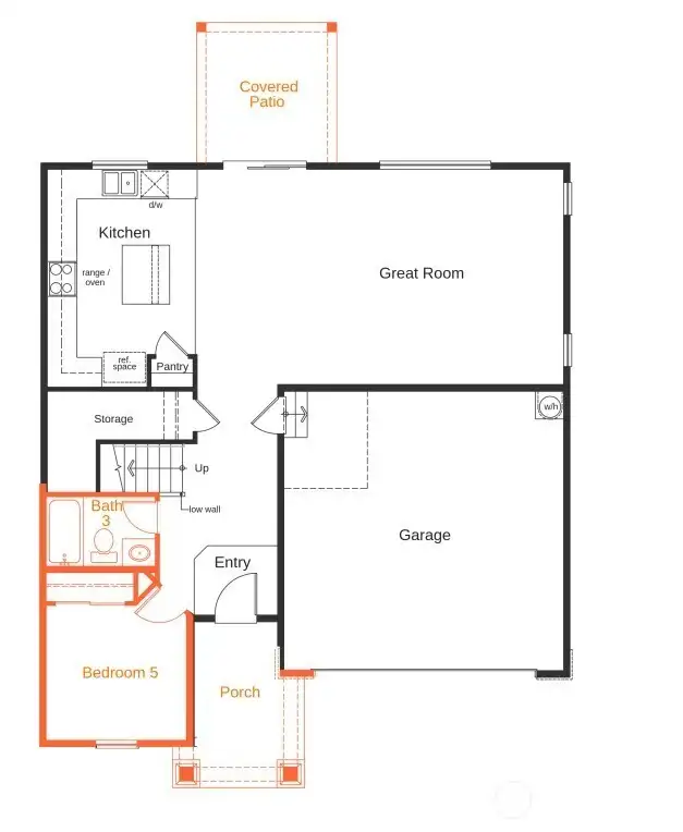 First Floor with Bedroom in Main