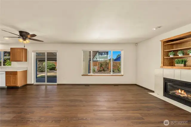 Windows and slider funnel in tons of natural light!