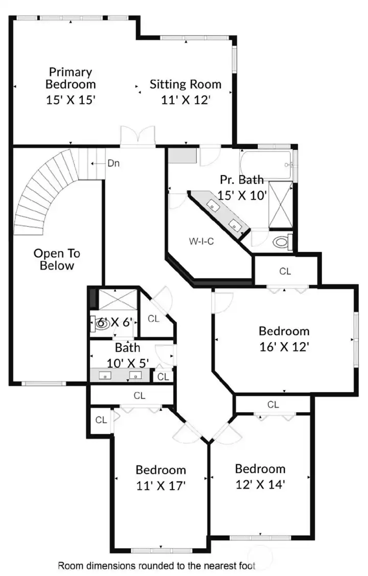 Upper level floorplan