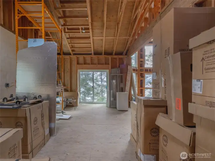 From kitchen looking into dining room.