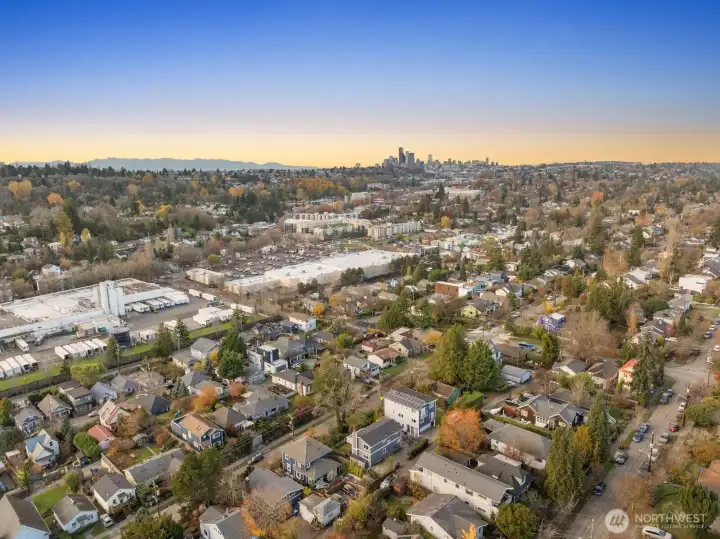 Drone View of Seattle Skyline