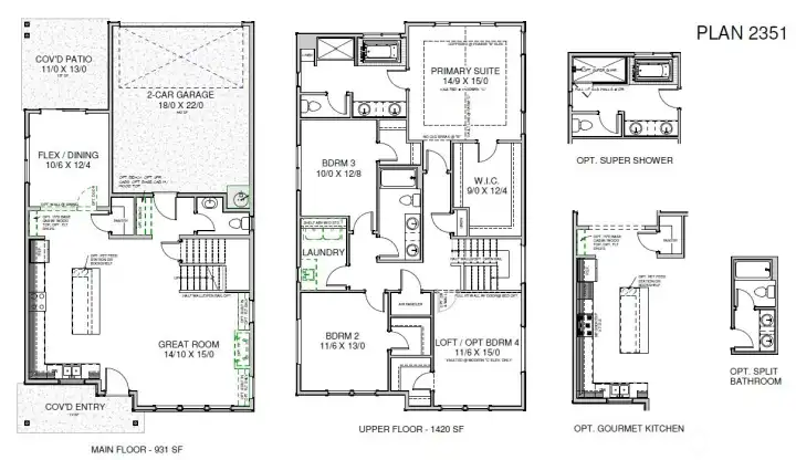 Floor Plan 3 Bed - 2.5 Bath w/ Loft