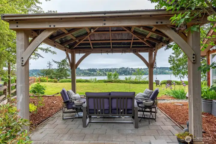 Gazebo plumbed for a hot tub