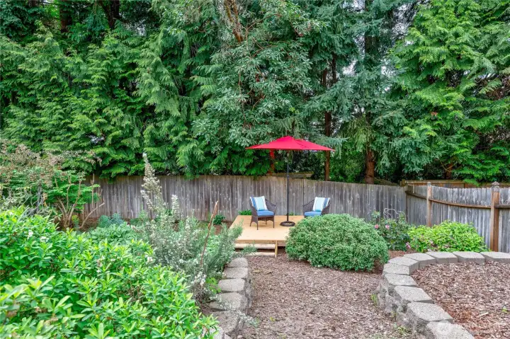 Back yard area full of potential for gardens and relaxation!