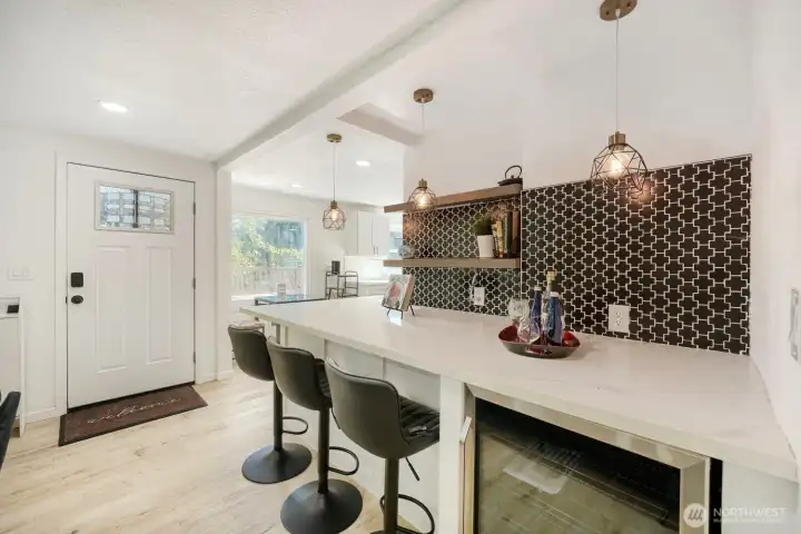 Wet bar or sitting area.