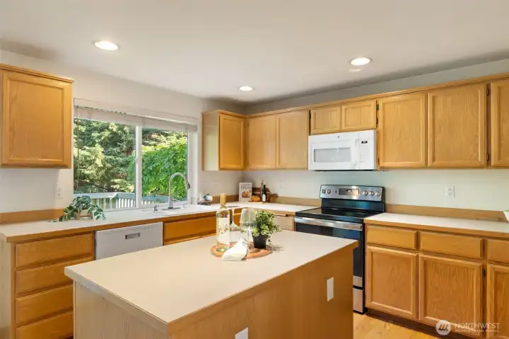 Plenty of counter and cabinet space for your kitchen.