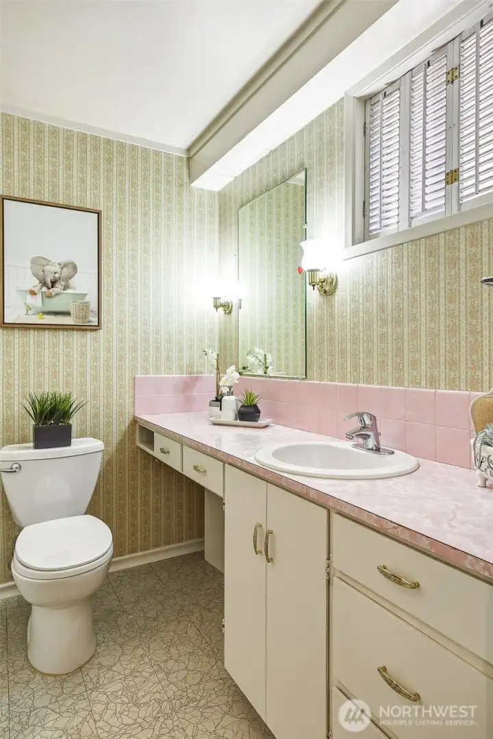 Lower Jack and Jill bathroom with shower