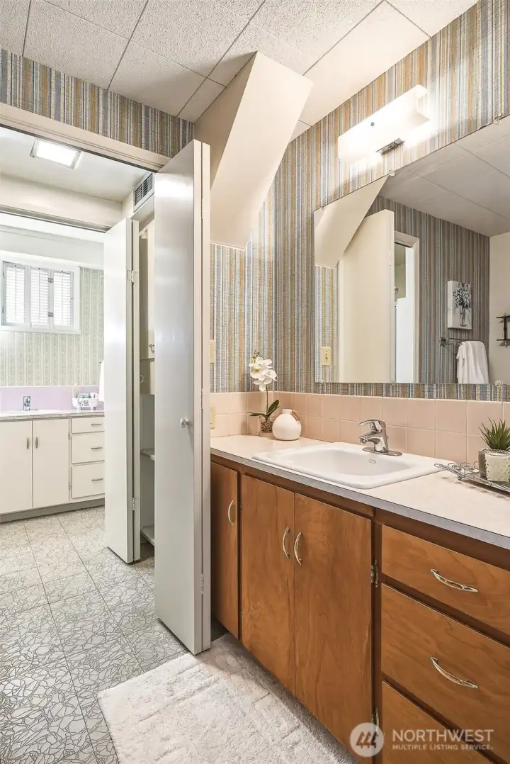 Lower Jack and Jill bathroom with shower