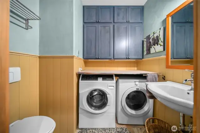 First bathroom with laundry.
