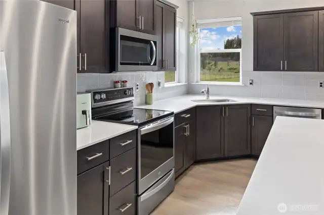 Quartz countertops.