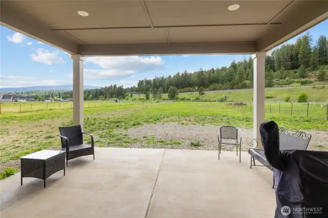 Covered back patio.