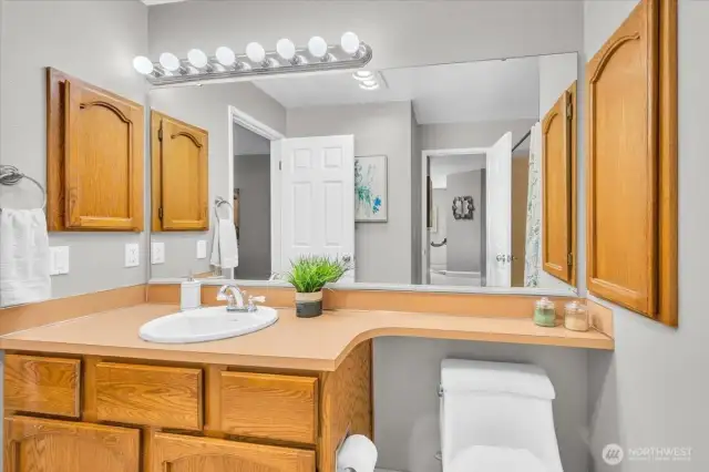 Bathroom attached to the primary