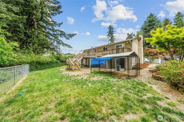Fully fenced back yard.