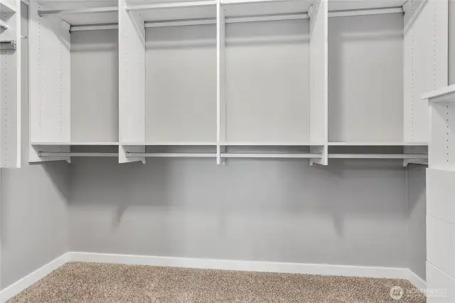 Walk-in closet off primary bedroom