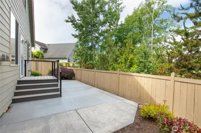 Low maintenance back back patio