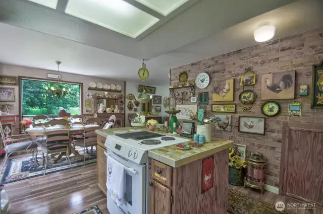 Kitchen island with stove top