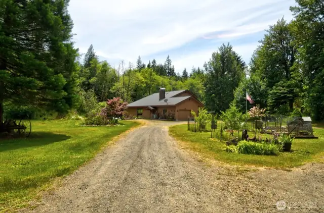 Apple and Pear trees with additional garden space and chicken coop