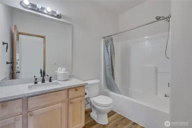 Full bath on main floor next to the bedroom on main floor