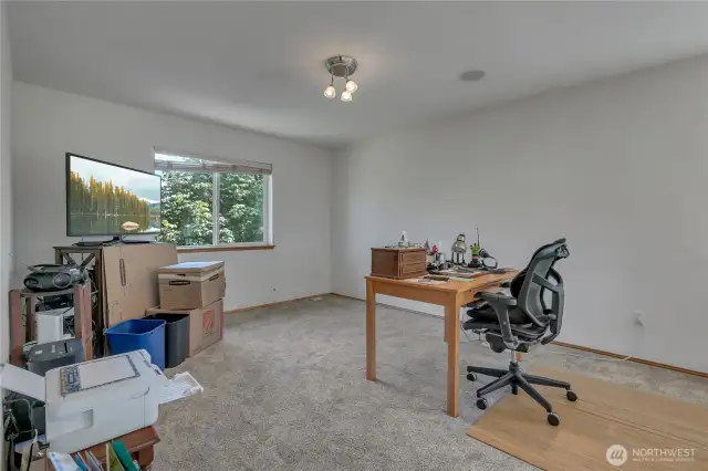 Could be office or art room it looks down on formal living room