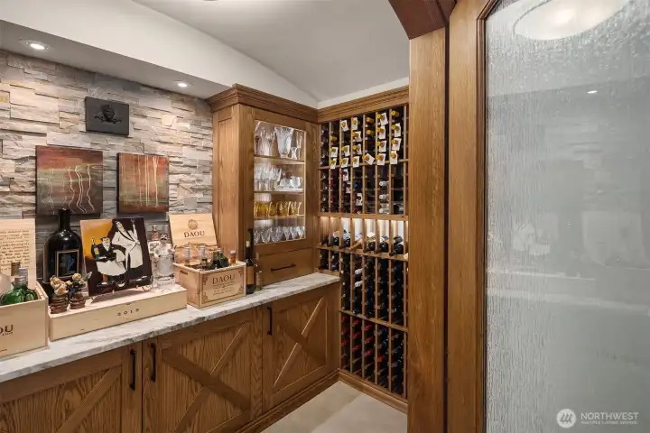 A temperature-controlled wine cellar.