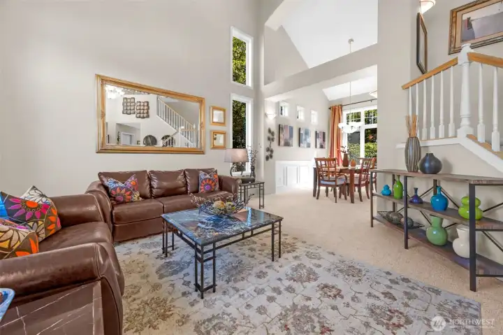 Front family room, high celings and very spacious