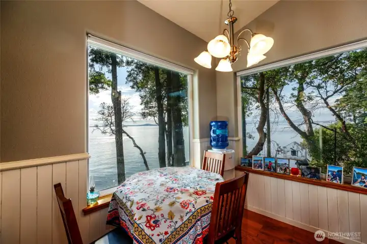 Sweet breakfast nook with views.