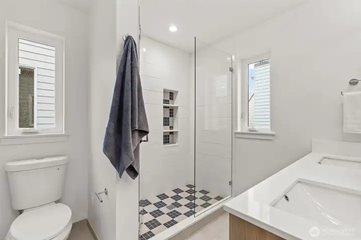 you will love the heated tiles on the floor when you step out of the shower