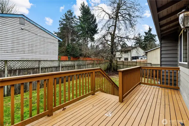 Deck off the dining/kitchen area