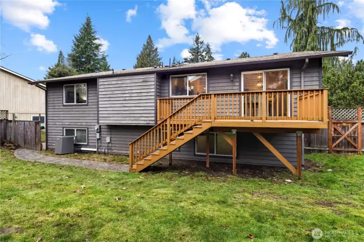 Backyard space for kicking the ball, gardening - south facing