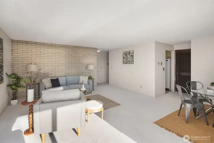 Spacious dining and living room with amazing views