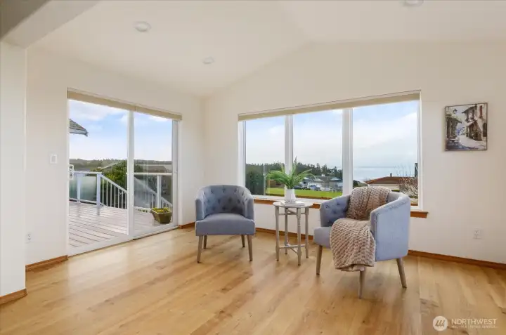 An additional sitting room off the kitchen and dining room.