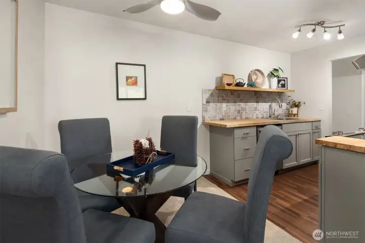 Dining area convenient to kitchen