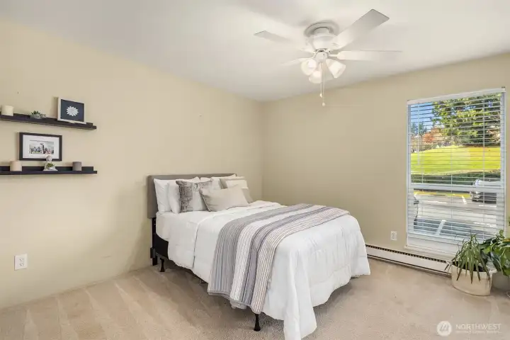 Included designer shelving!