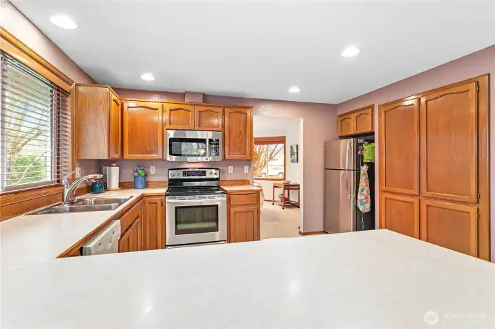 Ample cupboards & storage