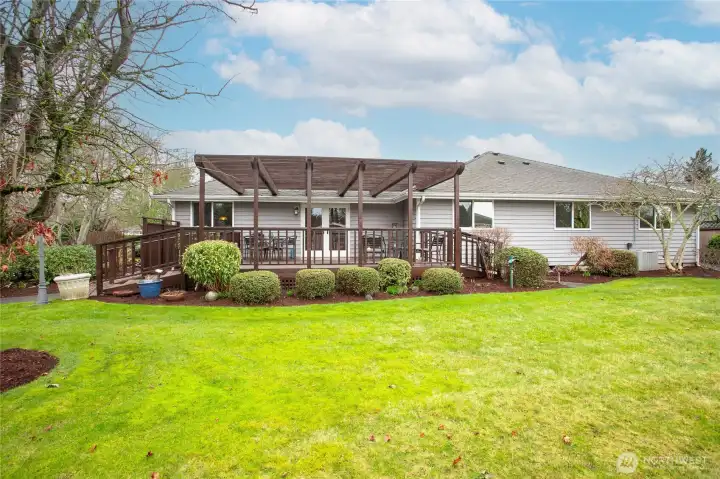 Looking at the back of the home