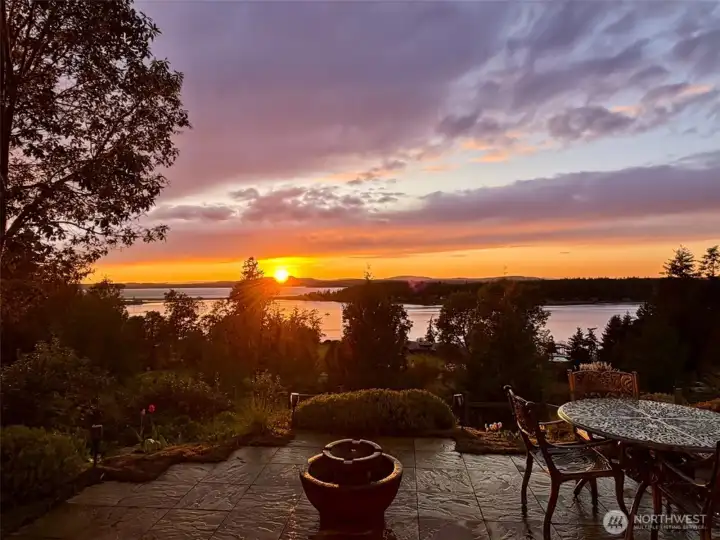 The golden hour from the patio.