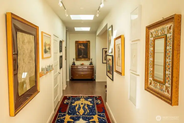 Gallery hall seen from front door.