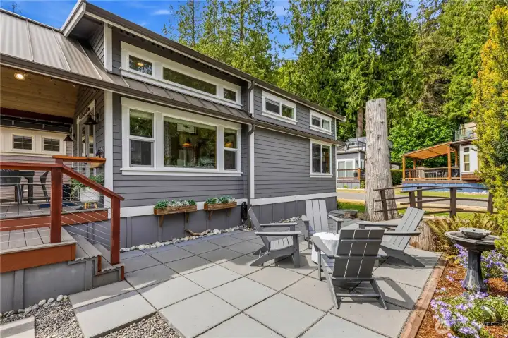 Private patio is perfect for firepit nights and enjoying the stars Private patio is perfect for firepit nights and enjoying the stars