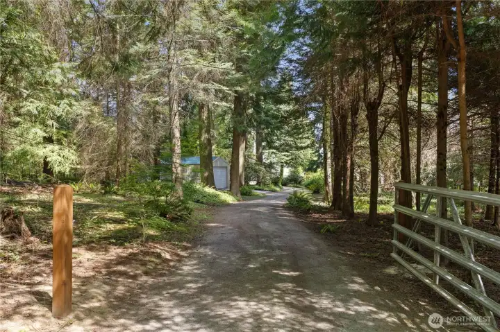 Entrance from road as you pull in, gated