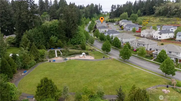 across the street from a local park!