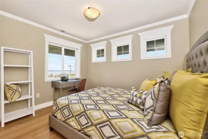 Bedroom 2 with a view you can enjoy from bed or your desk in front of the window. This one is sure to impress your guests! Bedroom 2 with a view you can enjoy from bed or your desk in front of the window. This one is sure to impress your guests!