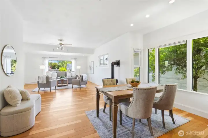 Dining area and big windows for lots of natural light!