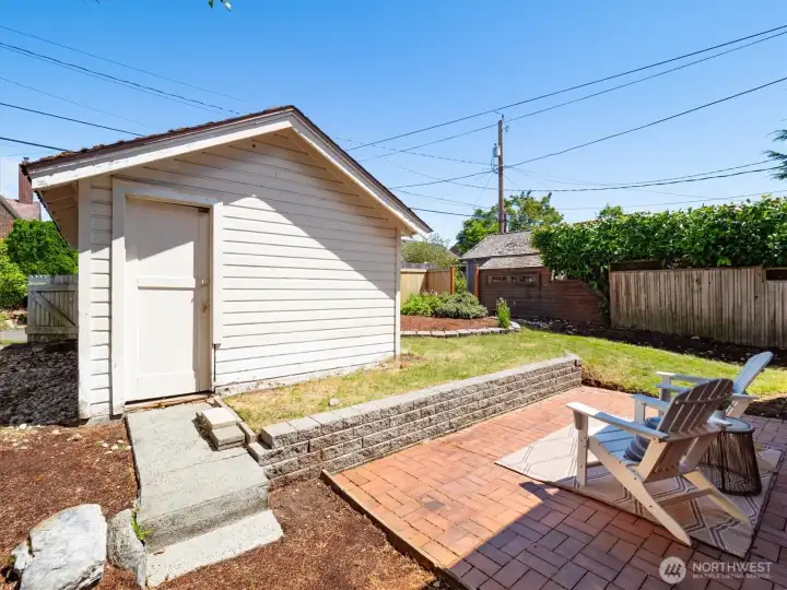 Off-alley detached garage Off-alley detached garage