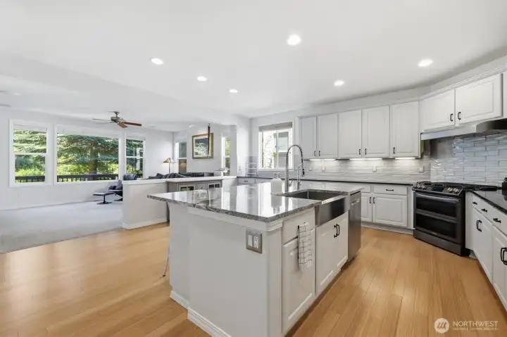 Nice open floor plan with bamboo flooring.