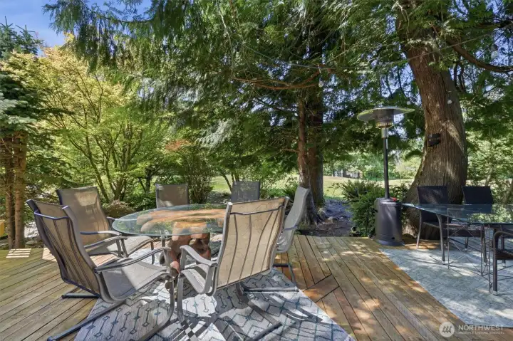 Look out to the golf course with trees that provide extra privacy.