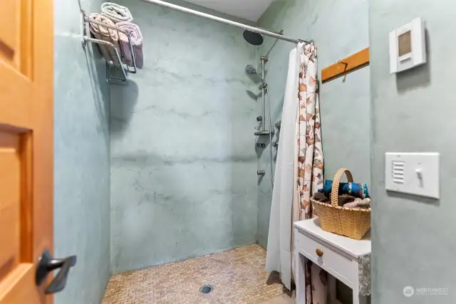 Main shower separate from half bath for convenience!