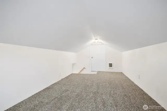 Brand new carpet and insulation in the attic area.