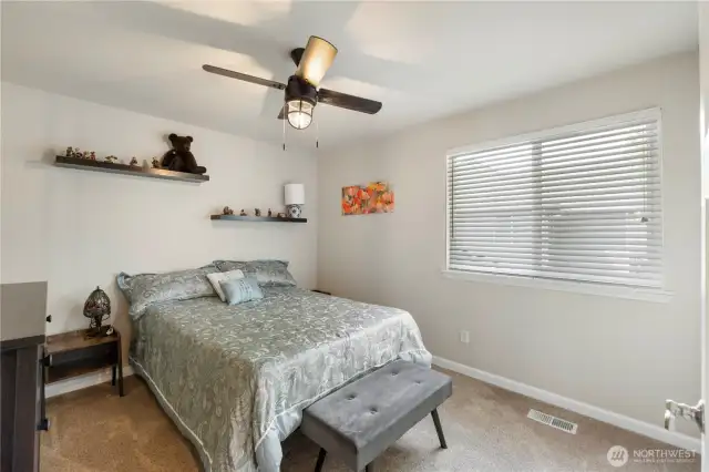 Cozy with character. Whether it’s for guests or a snore-free spouse sleep zone, this comfy bedroom fits the bill.