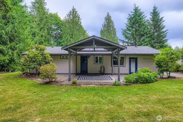 A large and private back yard, fully fenced