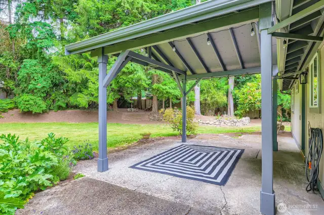 The back patio ideal for entertaining